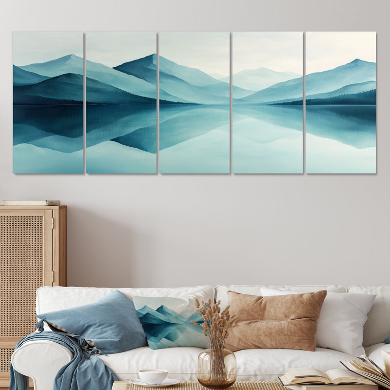 Refletions de montagne lac II - Art mural - Art mural traditionnel, H 32 po x l 80 po, 5
