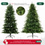 Arbre de Noël 7,5 pi avec 3398 pointes de branches pré-éclairées, arbre de Noël épinette artificiel pré-éclairé avec 500 lumières et 9 modes d'éclairage
