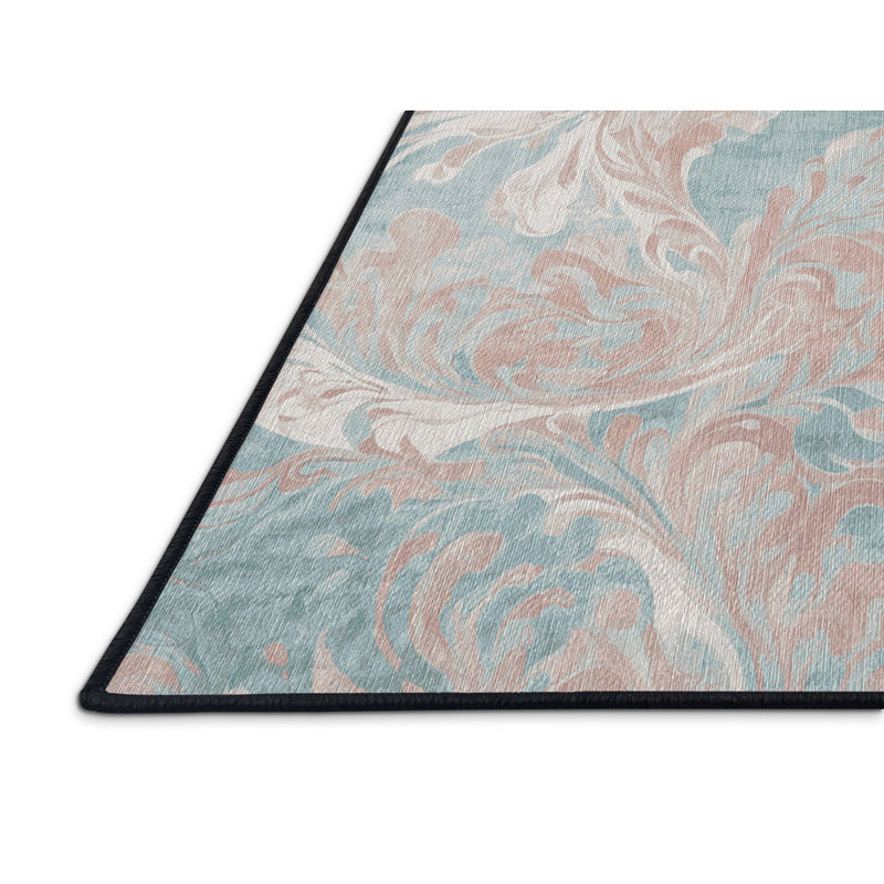 Machine Washable Gray Area Rug, Round 7'