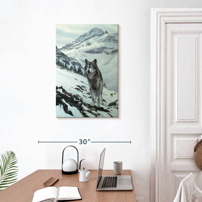Brampt Winter Crossing - Wolf, 30" H x 20" W