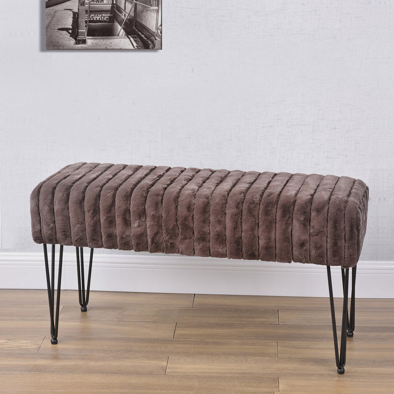 Dugan Upholstered Ottoman, Chocolate 