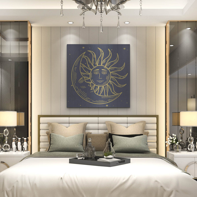 «Celestial Gold E» par Jean Plout, art mural en métal, H 36 po x l 36 po