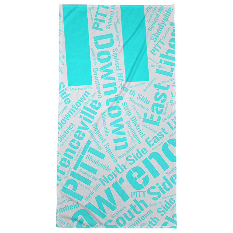 Bath Towel, Cyan, Poly/Cotton, Pittsburgh