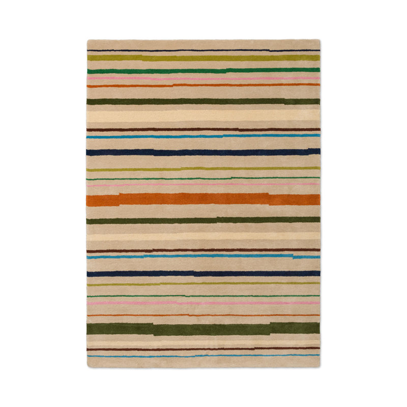 Hand Tufted Wool Striped Area Rug, Rectangle 8'2" x 11'6"