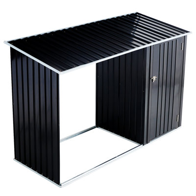 Remise de rangement pour le bois de chauffage, support extérieur pour le bois de chauffage, remise extérieure avec support à bûches, abri à bois de chauffage pour la terrasse, acier galvanisé anthracite