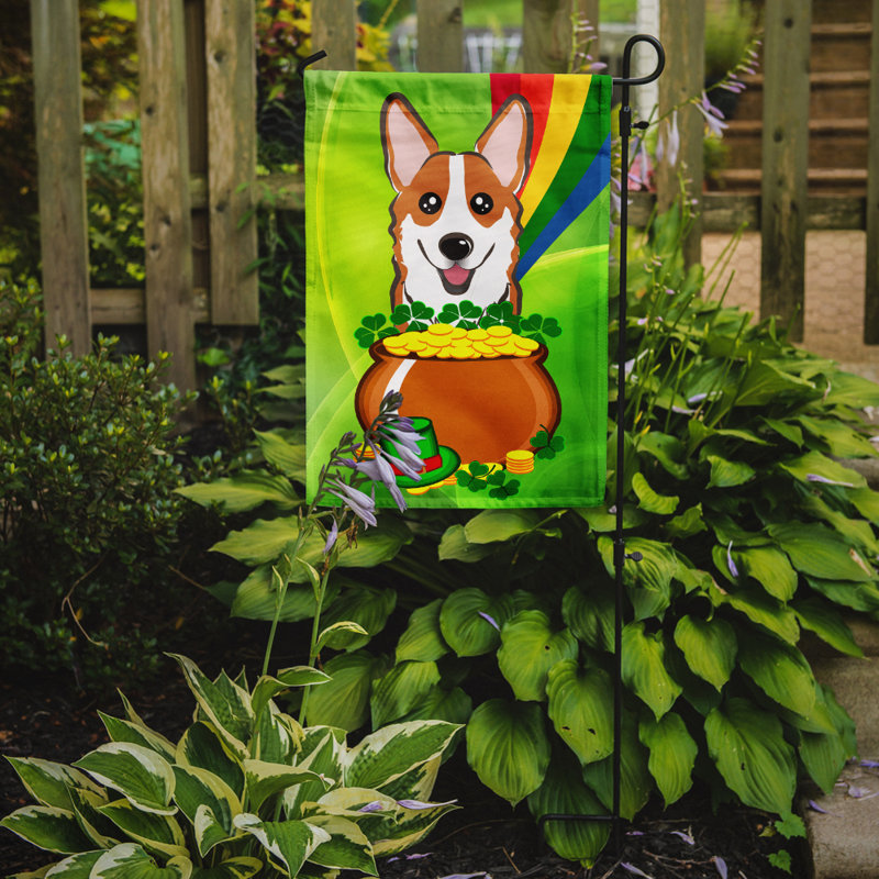 Drapeau de jardin Arella St. Patrick's, Corgi (rouge)