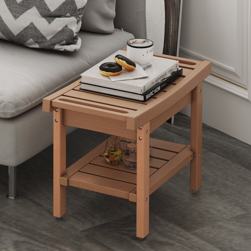 Banc de douche en PEHD Nalyjah, H 16,93 po x l 24,1 po x P 12,6 po, Teck