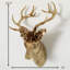 Tête de cerf de Noël 22,5 po, blanc doré