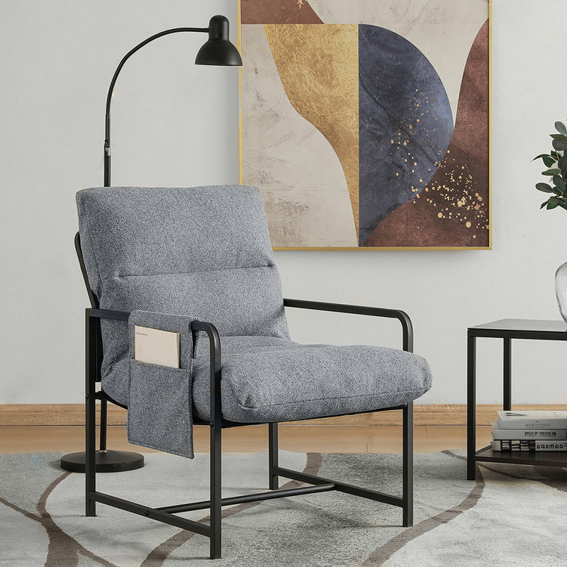 Obet 59cm Wide Tufted Armchair, Grey