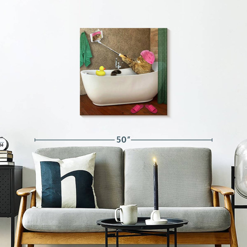 Ketti Cat Bath Selfie, 24" H x 24" W