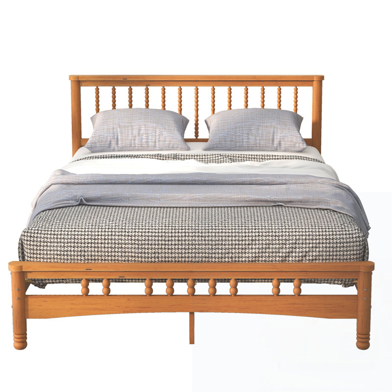 Base de lit plateforme en bois avec tête de lit