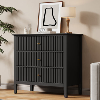 Amberrae Large 3 Drawer Dresser, Wide Chest of Drawers