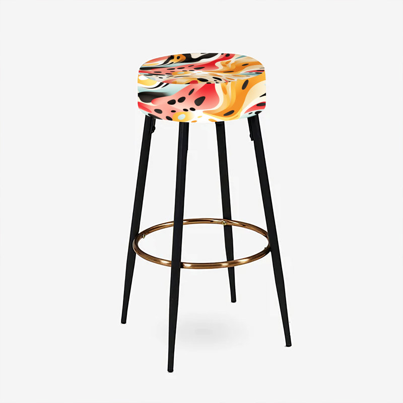 Multicolor Urban Elegance - Geometric Bar Stools Set Of 2