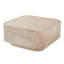 Table basse contemporaine en faux travertin avec plateau carré arrondi Nellis
