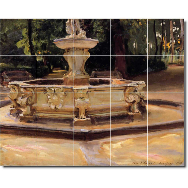 Carreau de céramique décorative 60 po x 48 po 12 po x 12 po, Peinture de John Sargent City W07838