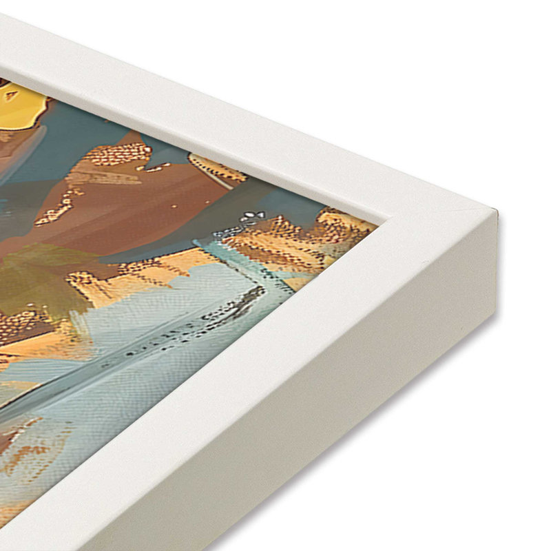 «Sunset Trail to Shore», reproduction encadrée, H 12 po x l 15 po, Blanc opaque