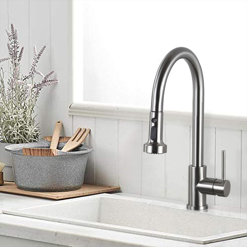 MAXWELL Katzer Pull Down Kitchen Faucet, Brushed Nickel