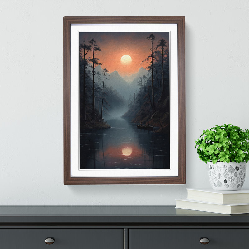 Lake Tachisme - Framed Print, 64cm H x 46cm W x 2" D, Walnut Framed