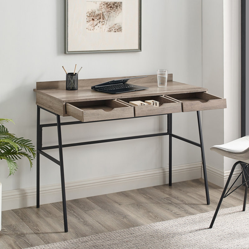 Canal 3-Drawer 42" Writing Desk, Gray Wash