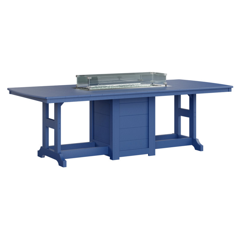 Berlin Gardens Garden Classic 96″ Fire Pit Bar Table, Pacific Blue, 39.5" H x 44" W x 96" D