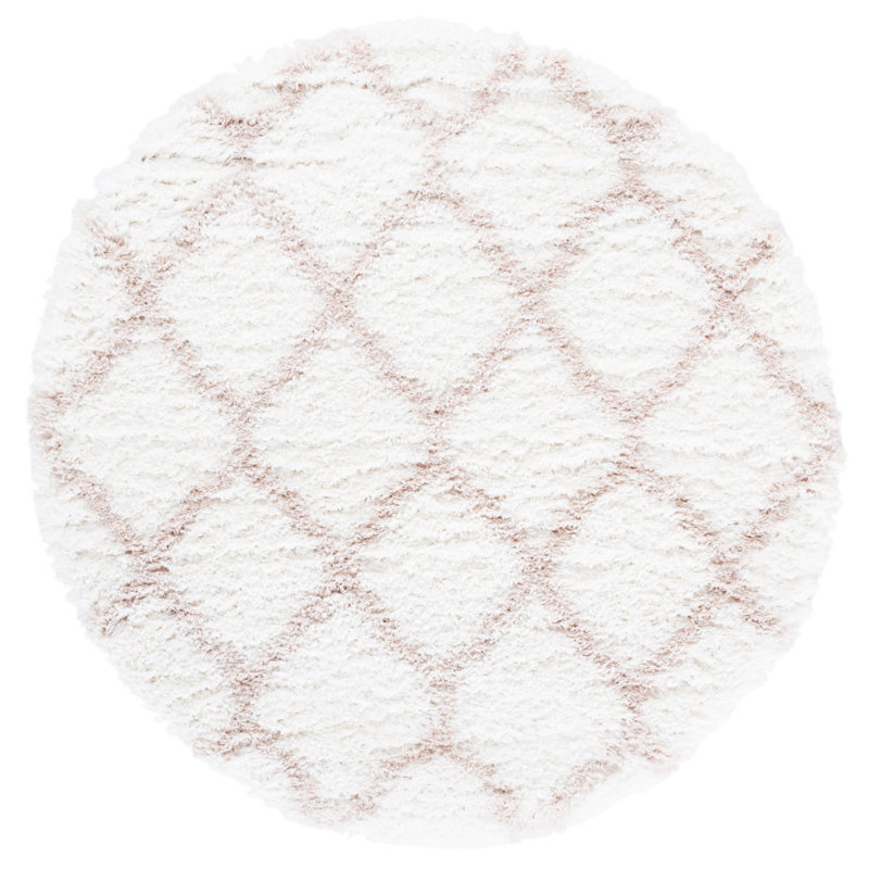 Natosha Shag Performance Geometric Rug, Round 4'
