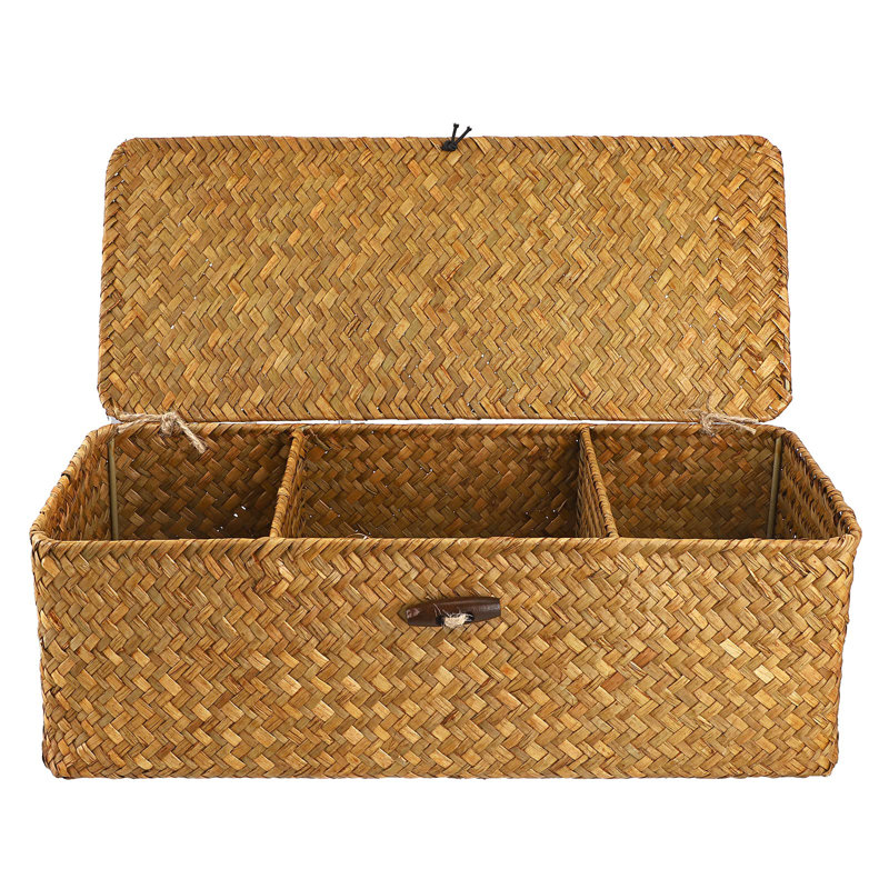 Bay Isle Home Amanraj Rattan Decorative Basket, Caramel