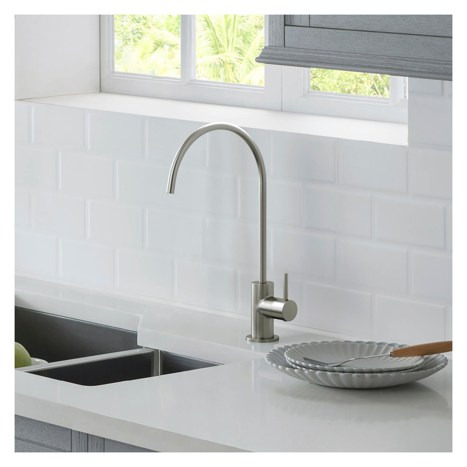 Circular Cold Water Dispensers, Brushed Nickel