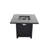 30" Powder-Coated Metal Fire Pit With Smoked Glass Lid