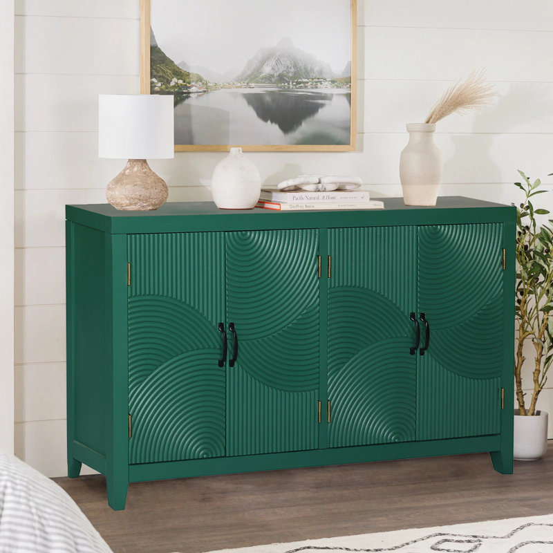 Wood Accent Cabinet with 4 Doors