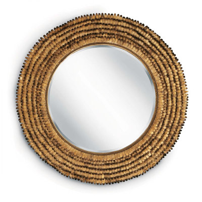Petal Round Metal Beveled Mirror