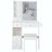 29.2" Small Size Left Drawer Desktop Vanity Table + Cushioned Stool, 2 Ac+2 Usb Power Station, Hair Dryer Bracket, Extra Large Touch Control Sliding Led Mirror, Tri-Color Switching, Brightness Adjust-18552189