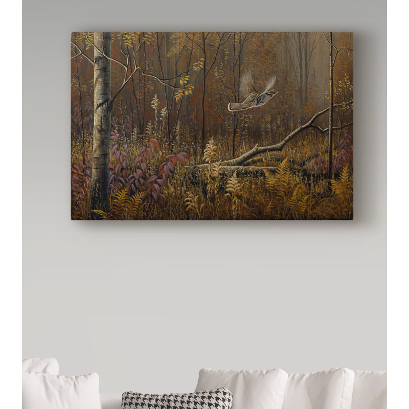 «Into The Open Ruffed Grouse» par Berrien, impression sur toile tendue, H 12 po x l 19 po x P 2 po