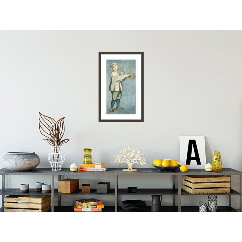«Boy with Fruit» par Edward Manet - Impression numérique sur toile, H 29,5 po x l 18,93 po