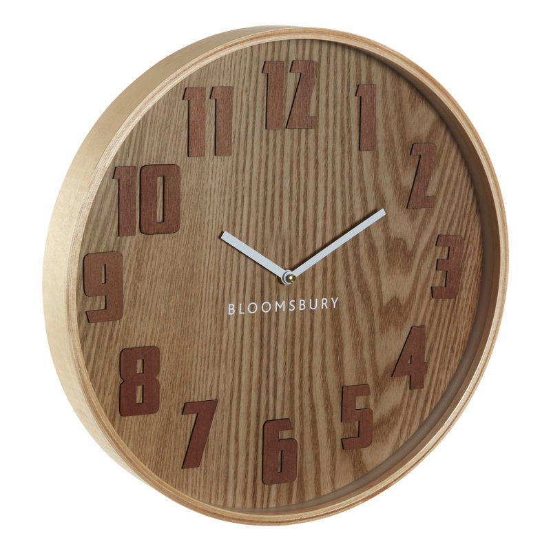Maddison Wall Clock, Brown Grain, 40" H x 40" W x 5" D