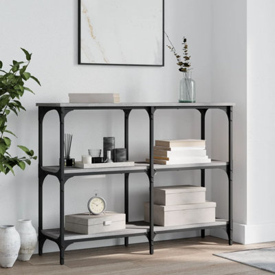 vidaXL Console Table Engineered Wood, Metal Large Adjustable Feet