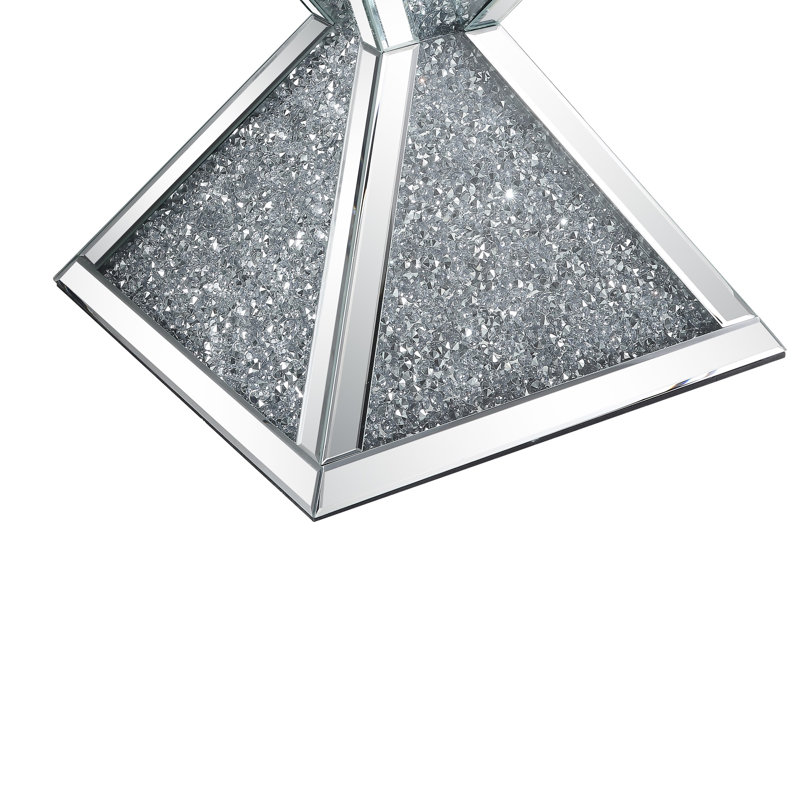 Maycee Mirrored Glass Top End Table