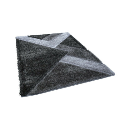 Hunley Geometric Hand Woven Shag Area Rug