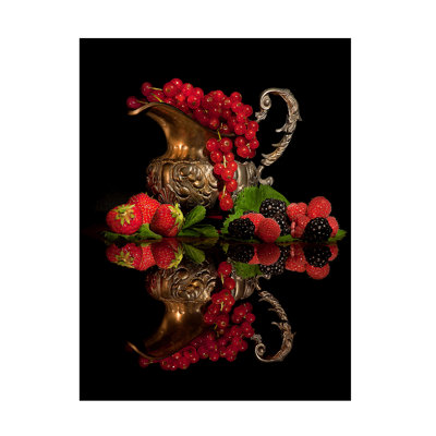Wrapped Canvas Wall Art - Aida Ianeva 'Red Fruits' Wall Art for Living Room, Bedroom, or Office Décor - 14x19