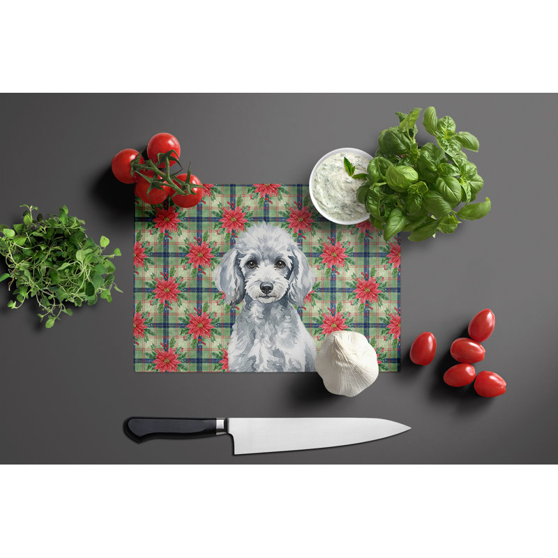 Planche à découper miniature en forme de caniche de Noël, Argent argent