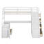Lit mezzanine avec tiroirs, tablettes et bureau-533207087