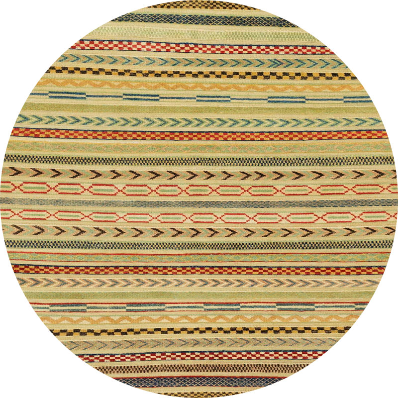 Wool Abstract Indoor Rug, Round 7'