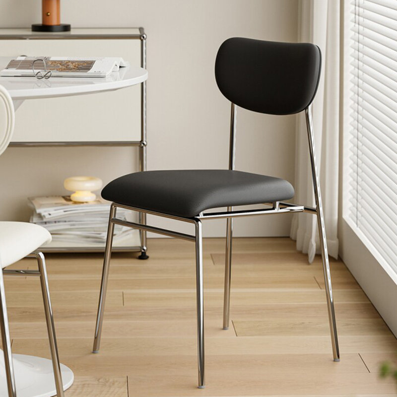 Chaise d'appoint noire à dossier solide (ensemble de 2), Noir