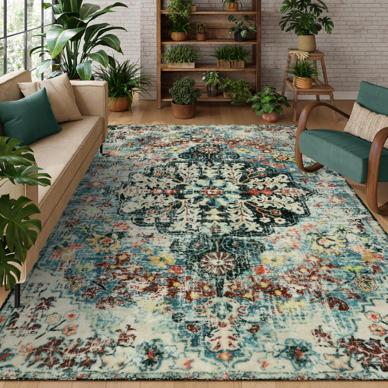 Govan Machine Washable Traditional Tribal Vintage Area Rugs, Rectangle 8' x 10'