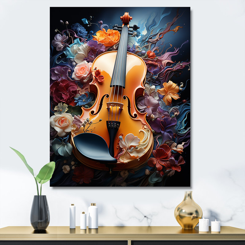 Symphonie de violon chromatique sur toile, Toile tendue, H 40 po x l 30 po