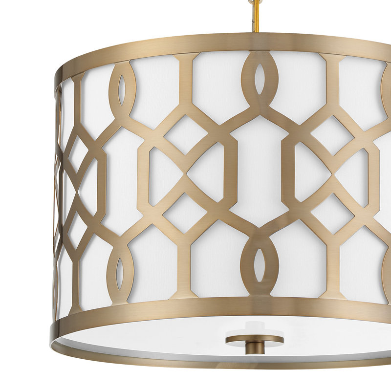 Jennings 5-Light Drum Pendant, Aged Brass, 24.25" 5-Light