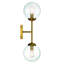Applique murale 2 lumières Meridian en laiton naturel-1604626041