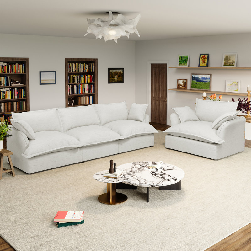 Upholstered Sectional Sofa, Cream