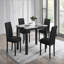Chaises rembourrées moelleuses en tissu gris anthracite 5 pièces