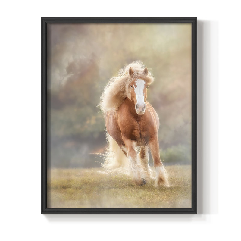 «Horse Motion VII», reproduction encadrée - bois massif, Noir, H 28 po x l 22 po