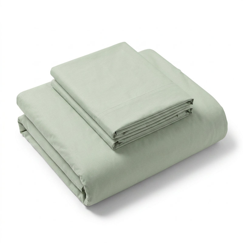 Light Green 100% Cotton Duvet Cover Set